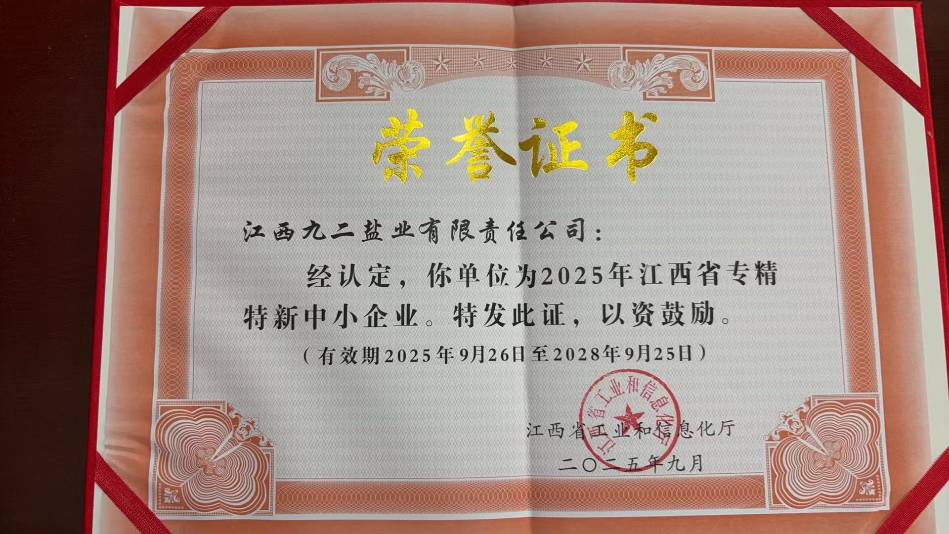 专精特新中小企业证书