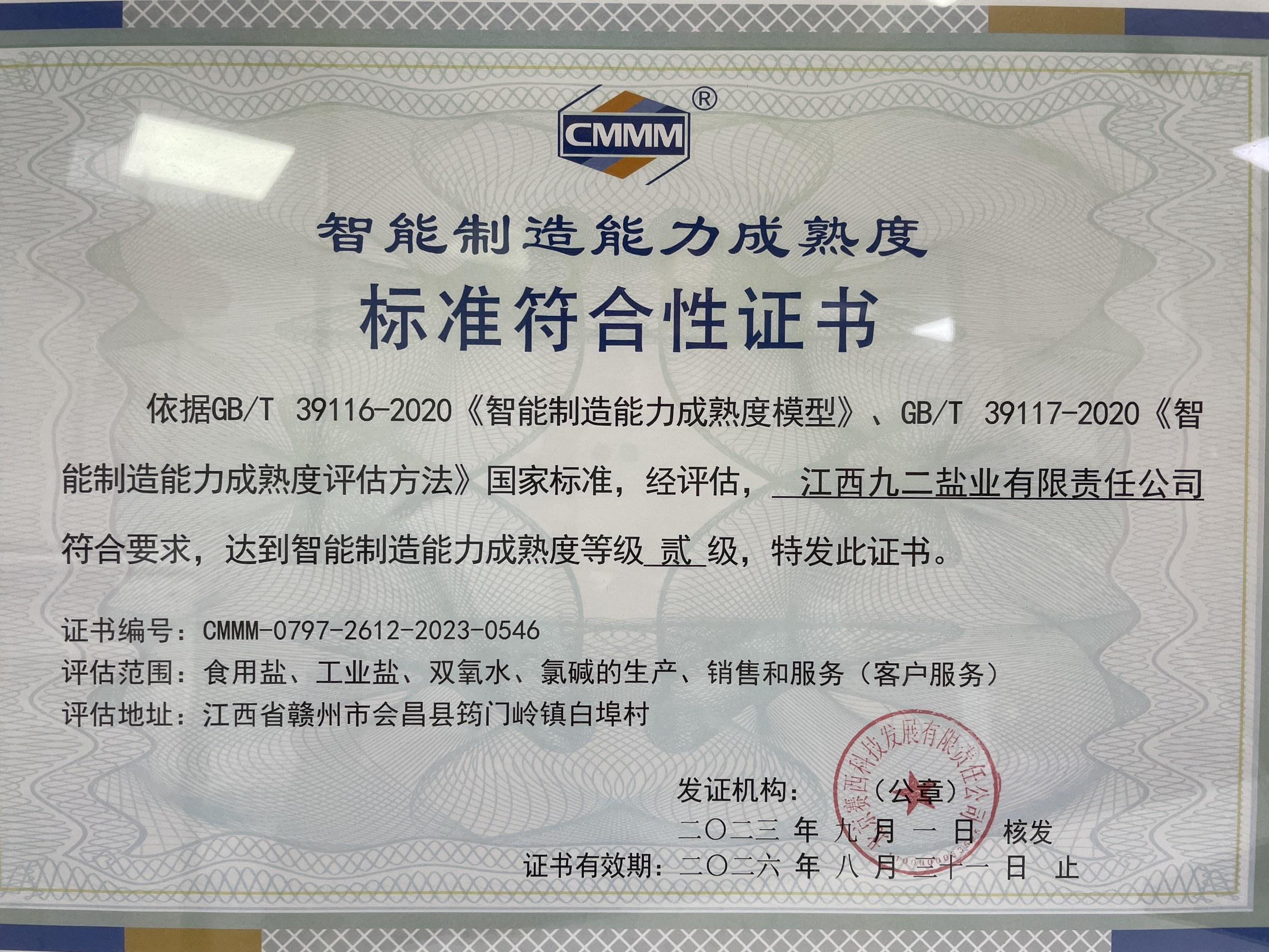 智能制造能力成熟度等级二级证书